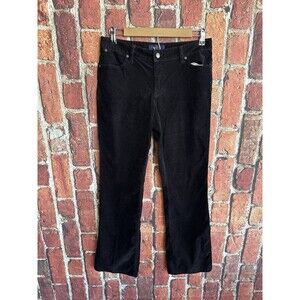 Talbots Womens Black Straight Leg Corduroy Pants Size 6 Curvy